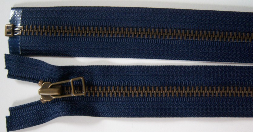 Classic Navy YKK 21" Metal Separating Zipper