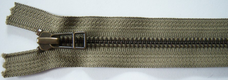 Khaki YKK 6" Metal Zipper