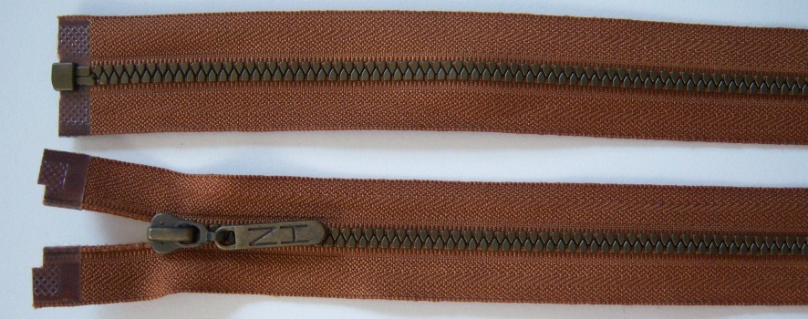 Rust YKK 28" Vislon Newport Harbor Pull Separating Zipper