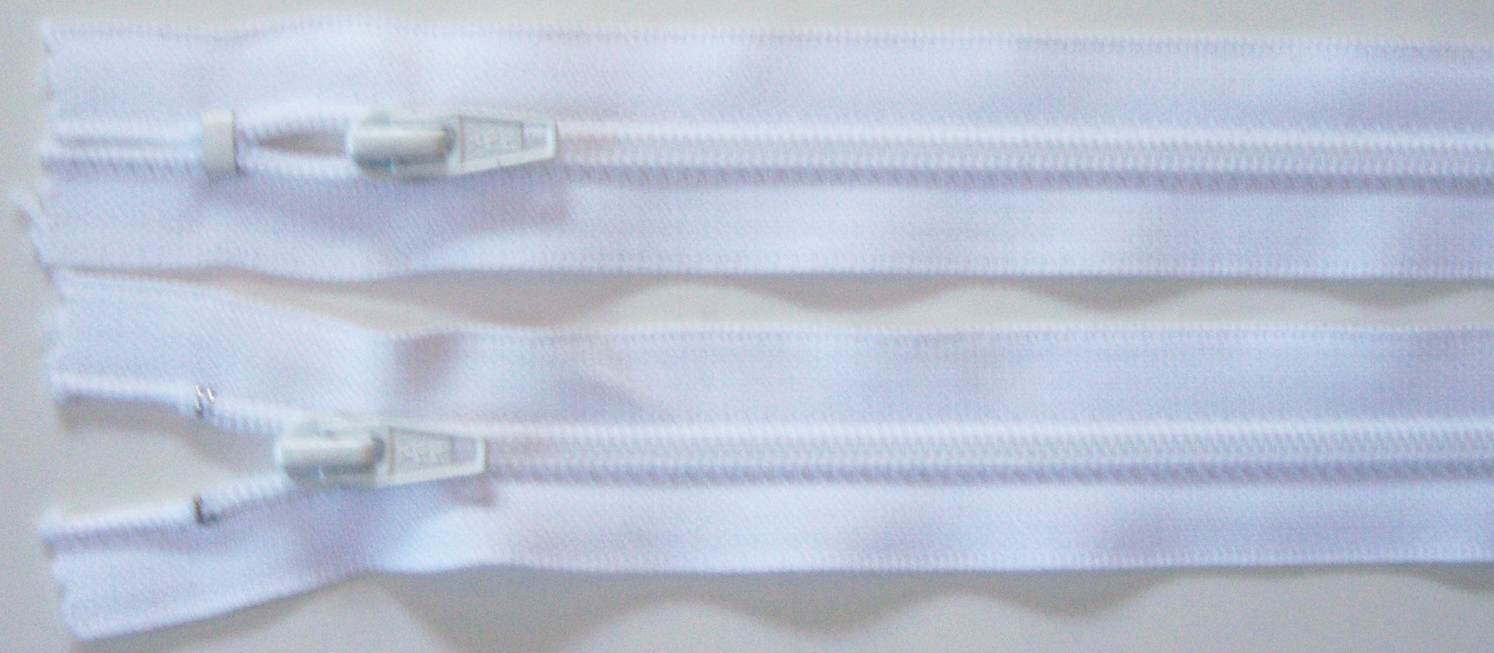 White Two Pull YKK 22" Coil Zipper