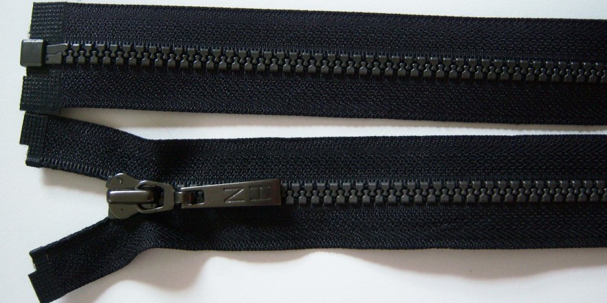 Jet Black YKK 28" Vislon Newport Harbor Pull Separating Zipper