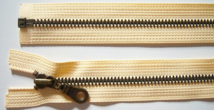 Buttercream YKK 28" Metal Separating Zipper