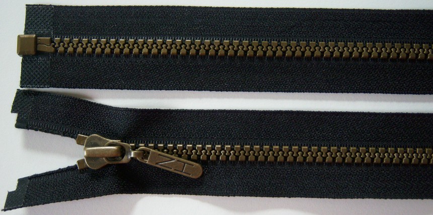 Black YKK 28" Vislon Newport Harbor Pull Separating Zipper