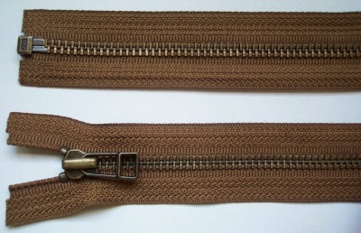 Tobacco YKK 19" Metal Separating Zipper