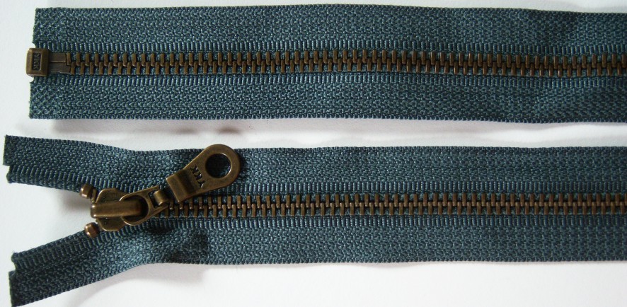 Steel Grey YKK 23" Metal Separating Zipper