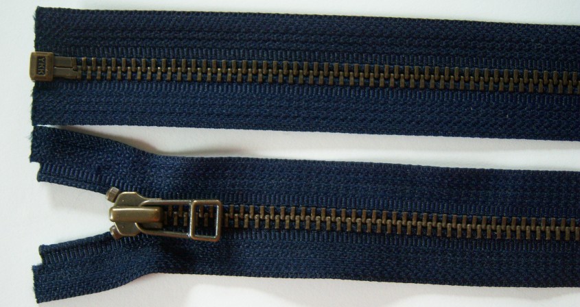 Navy YKK 25" Metal Separating Zipper