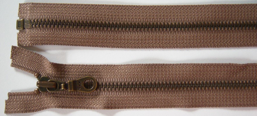 Mocha YKK 23" Metal Separating Zipper