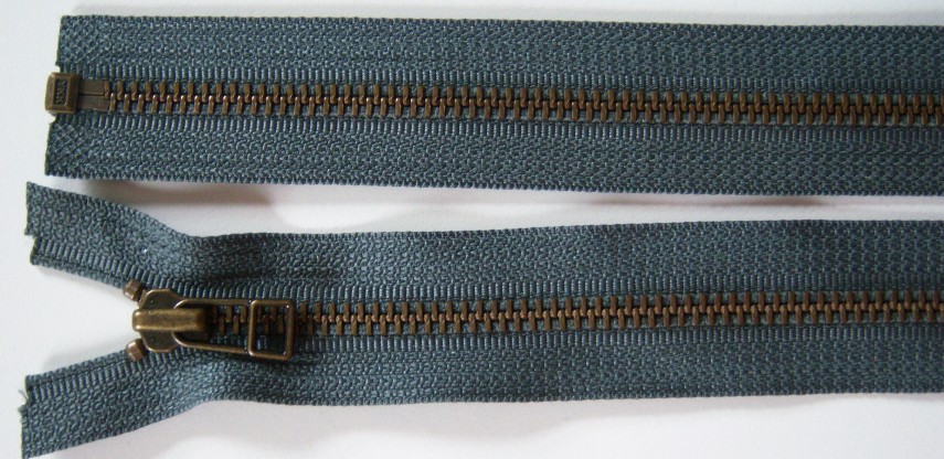 Smoke YKK 24" Metal Separating Zipper