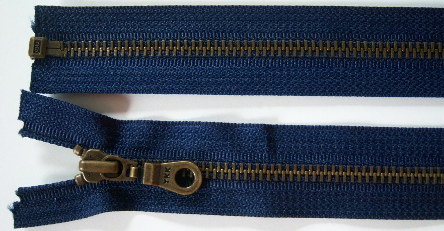 Navy YKK 24" Metal Separating Zipper