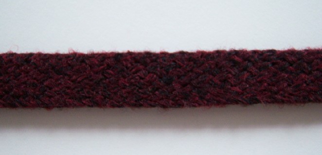 Bordeaux Heather 1/2" Fold Over Braid