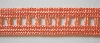 Peach 3/4" Entredeux Braid