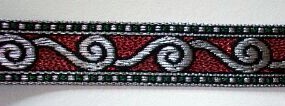 Silver/Red 7/8" Jacquard