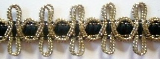 Pine Wine Woven/Antique Gold 3/4" Loops