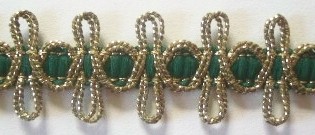 Pine Woven/Antique Gold 3/4" Loops