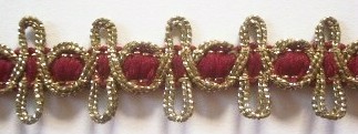 Wine Woven/Antique Gold 3/4" Loops