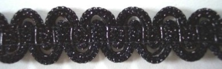 Black Sparkle 11/16" Elastic