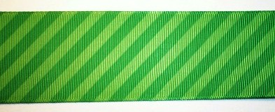 Apple/Green Bias Stripe 1 1/2" Grosgrain Ribbon