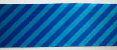 Turquoise/Blue Bias Stripe 1 1/2" Satin Ribbon
