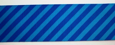 Turquoise/Royal Bias Stripe 1 1/2" Grosgrain Ribbon