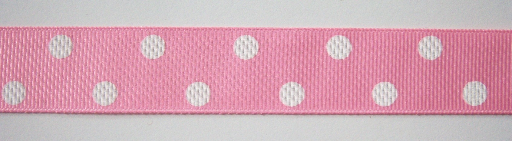 Pink/White Dot 7/8" Grosgrain Ribbon