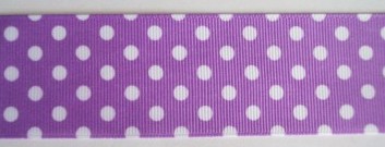 Lavender/White Dot 1 1/2" Grosgrain Ribbon