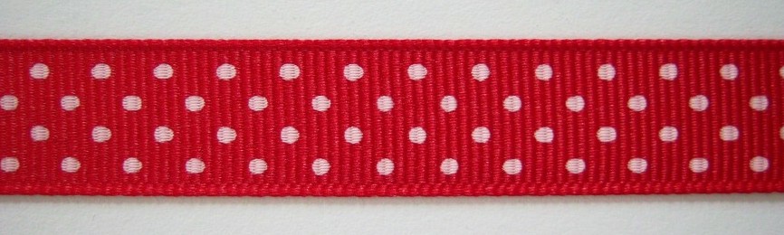 Red/White Dot 5/8" Grosgrain Ribbon
