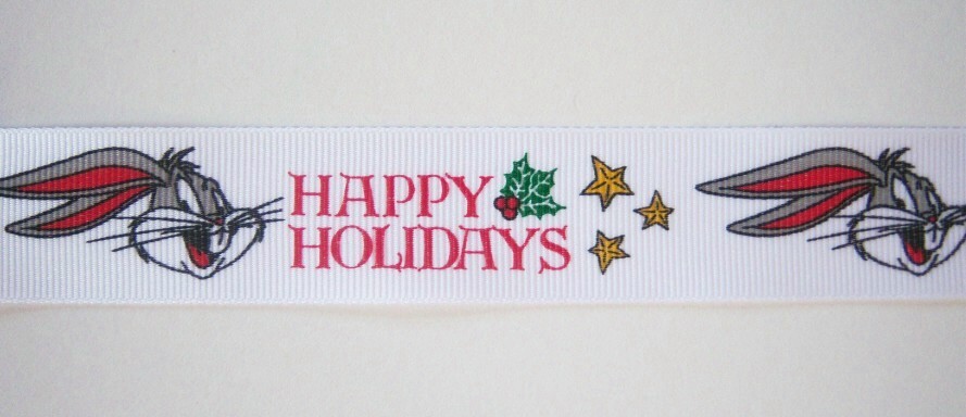 Happy Holidays Bugs 7/8" Grosgrain Ribbon