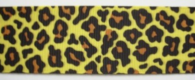 Yellow Leopard 1 1/2" Grosgrain Ribbon