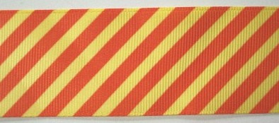 Yellow/Orange Bias Stripe 1 1/2" Grosgrain Ribbon