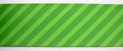 Green/Apple Bias Stripe 1 1/2" Satin Ribbon