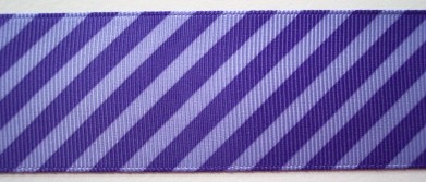 Lavender/Purple Bias Stripe 1 1/2" Grosgrain Ribbon