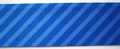 Royal/Blue Bias Stripe 1 1/2" Grosgrain Ribbon