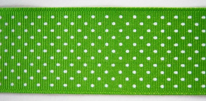 Apple Green Confetti Dot 1 1/2" Grosgrain Ribbon