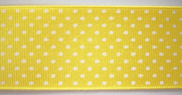Lemon Confetti Dot 1 1/2" Grosgrain Ribbon