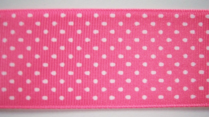 Hot Pink Confetti Dot 1 1/2" Grosgrain Ribbon