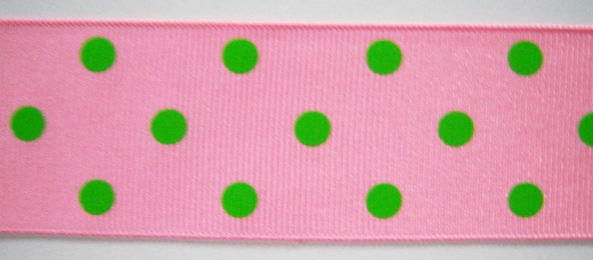 Hot Pink/Apple Dot 1 1/2" Grosgrain Ribbon