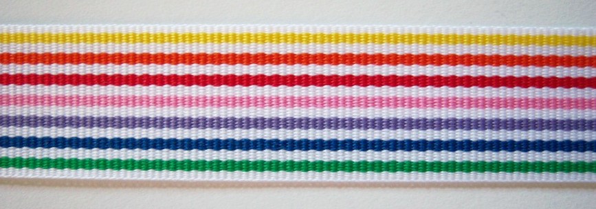 White Rainbow Multi 7/8" Grosgrain Ribbon