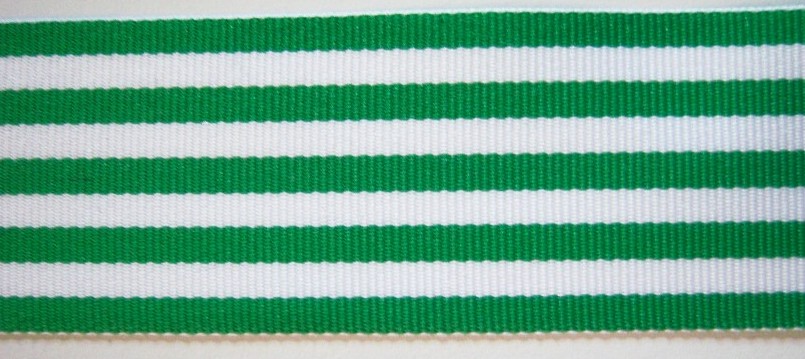 White/Emerald 1 1/2" Grosgrain Ribbon