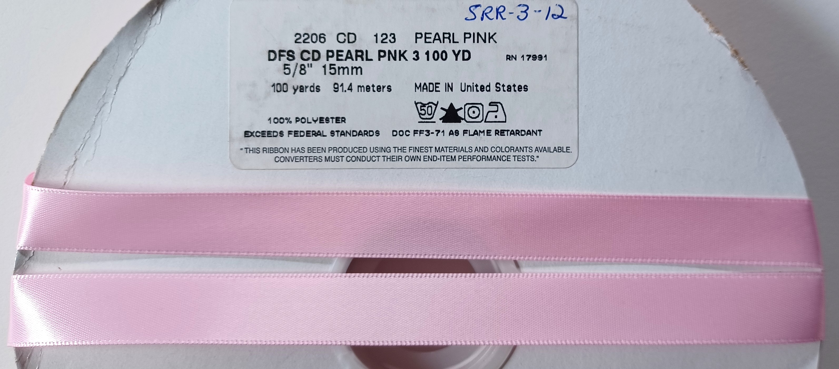 Pearl Pink 5/8" Satin Ribbon