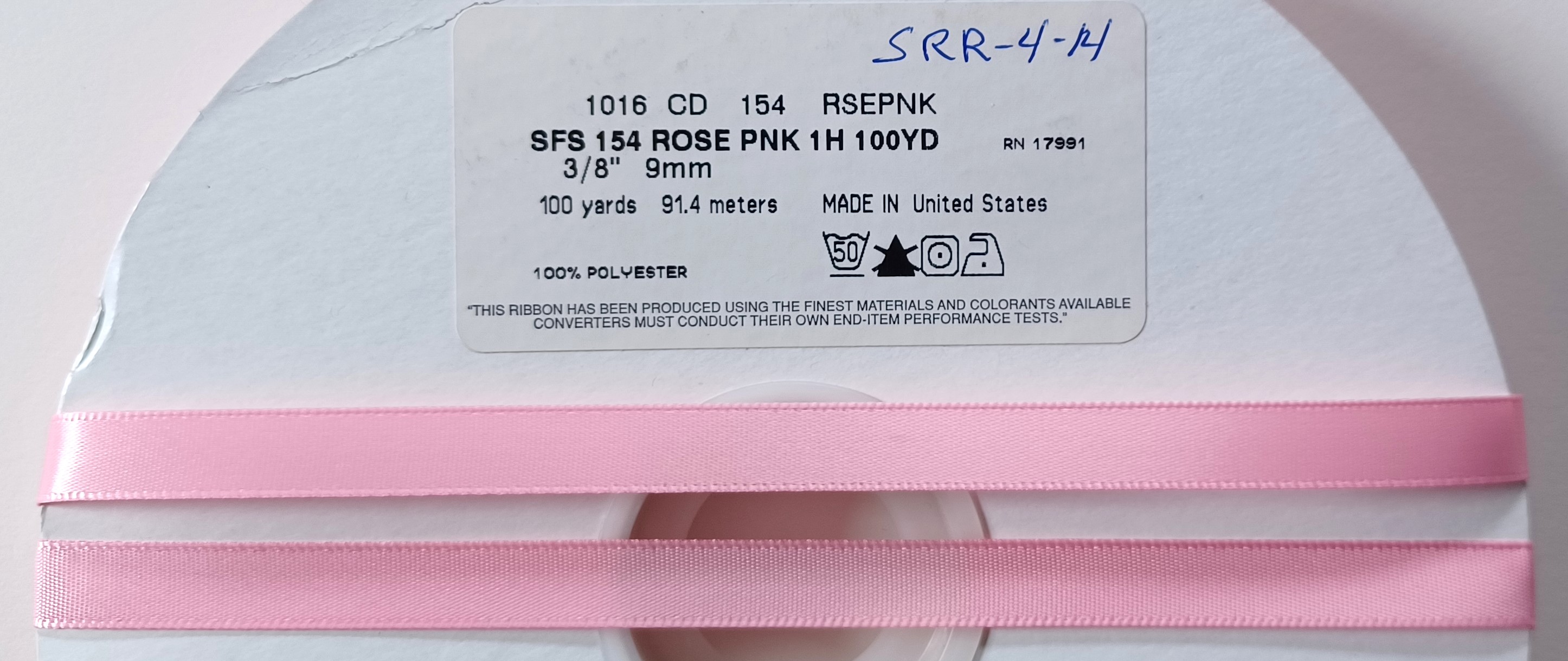 Rose Pink 3/8" SF Satin Ribbon