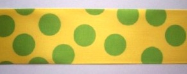 Yellow/Lime Dot 1 1/2" Satin Ribbon