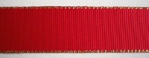 Red/Gold Metallic 15/16" Grosgrain