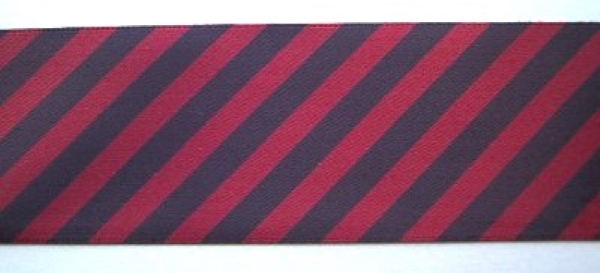 Burgundy/Navy Bias Stripe 1 1/2" Satin Ribbon