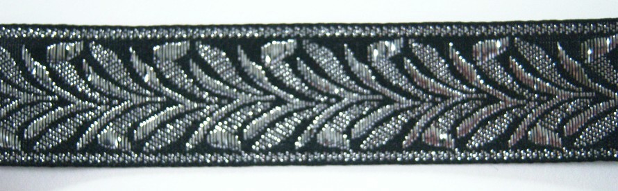 Black/Silver Metallic 1" Ribbon