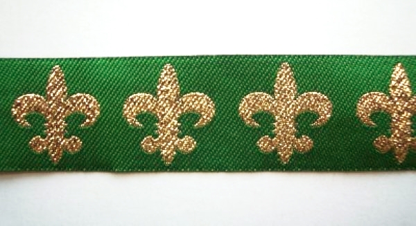 Green/Gold Metallic Jacquard