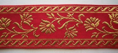 Red/Gold 1 1/2" Jacquard