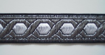 Black/Silver 3/4" Jacquard