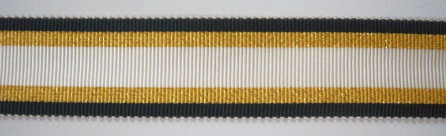 Black/Gold/Bone 15/16" Ribbon