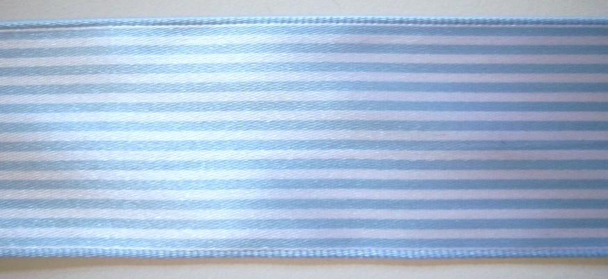 Blue/White Pinstripe 1 1/2" Satin Ribbon