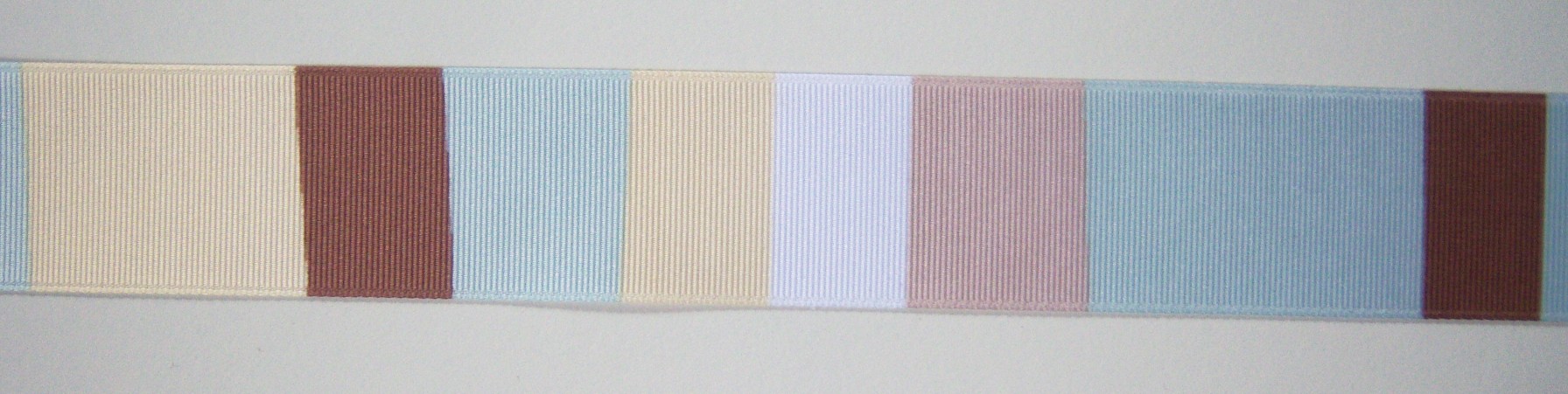Beige/Blue/Cream 1 1/2" Grosgrain Ribbon